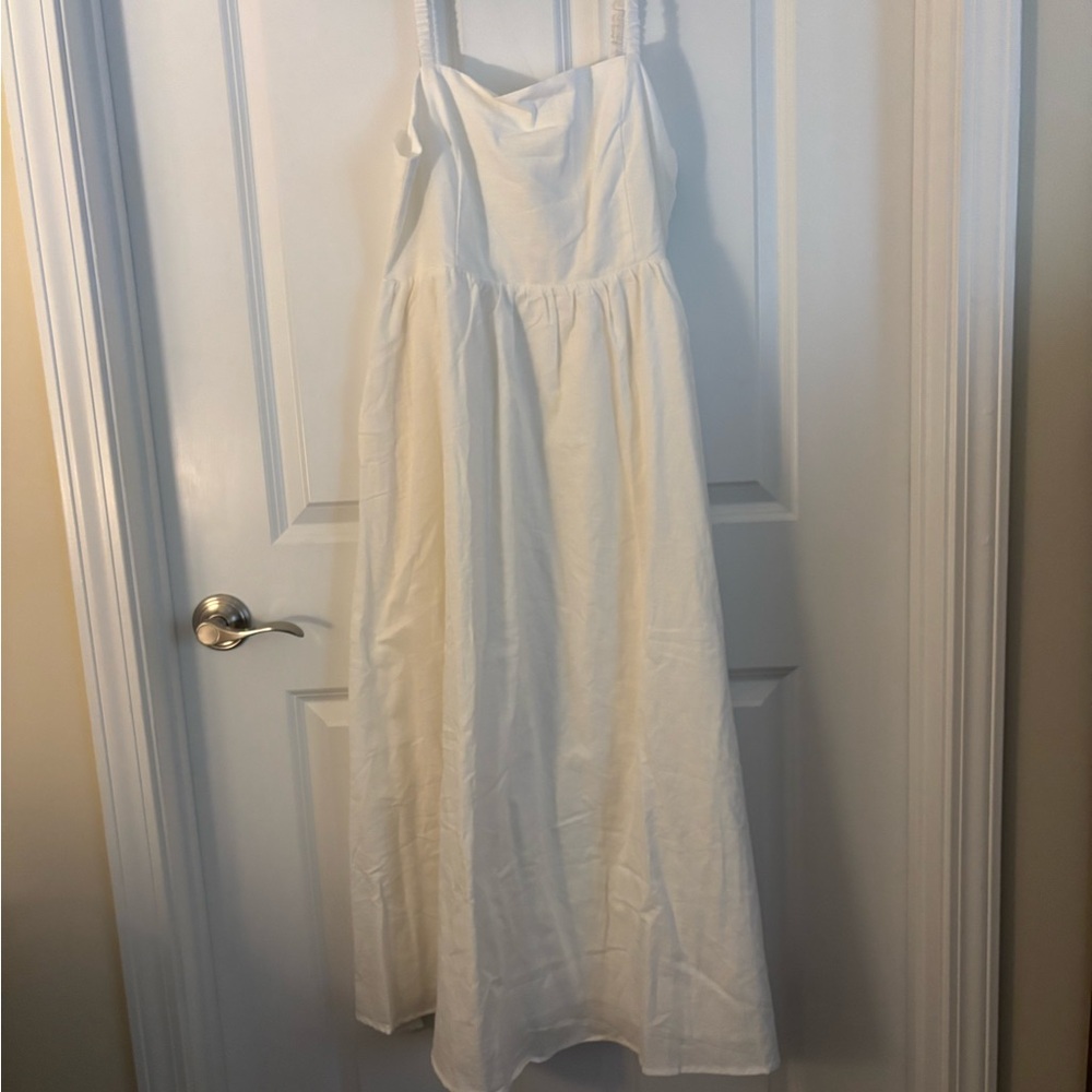 Skies are blue white midi dress - Picture 2 of 2
